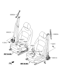 88810J4000NNB-SEAT BELT ASSY-FRONT,LH