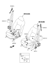 888104T100WK-SEAT BELT ASSY-FRONT,LH