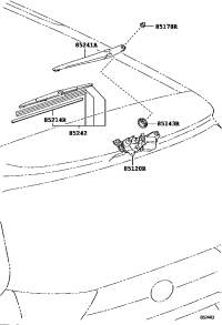 8513008010-MOTOR AND BRACKET ASSY, REAR WIPER