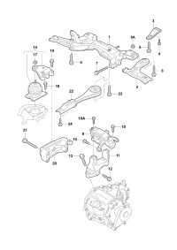 6Q0199555BC-MOUNTING-GEARBOX/E38/740