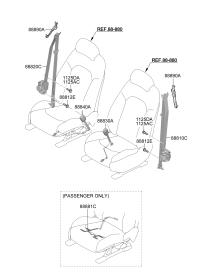 88820L4000YTH-S/BELT ASSY-FR RH