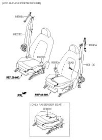 888304M000VA-BUCKLE ASSY-FR S/BELT,LH