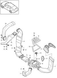97057221203-PORSCHE CAYENNEAIR DUCT CENTRE