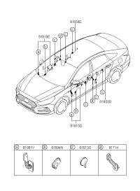 91655C3010-WIRING ASSY-RR DR LH