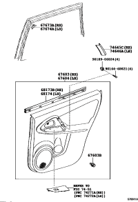 676300R040B2-BOARD SUB-ASSY, REAR DOOR TRIM, RH
