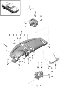 982857003NA11-Instrument panel upper leather deprecated parts black