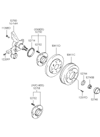 5271017000-Hub assy-rr wheel