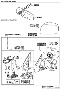 8794060B90-MIRROR ASSY, OUTER REAR VIEW, LH