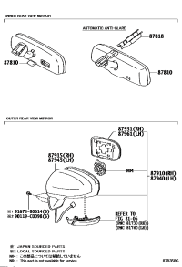 8791047350-MIRROR ASSY, OUTER REAR VIEW, RH