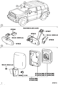 8793135A30-MIRROR SUB-ASSY, OUTER REAR VIEW, RH