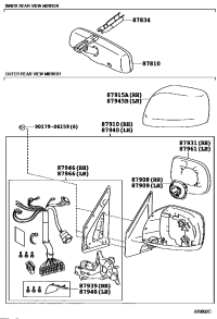 8791060B20-MIRROR ASSY, OUTER REAR VIEW, RH