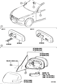 879310P040-MIRROR SUB-ASSY, OUTER REAR VIEW, RH