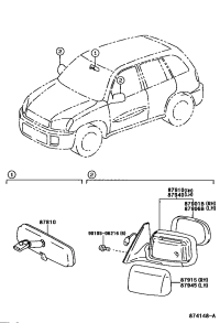 8793142610-MIRROR SUB-ASSY, OUTER REAR VIEW, RH