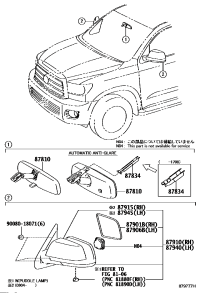 879030C071-MIRROR SUB-ASSY, OUTER REAR VIEW, RH
