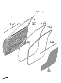 82110R9000-W/STRIP-FR DR BODY SIDE LH