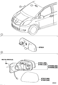 879080D450-MIRROR SUB-ASSY, RH
