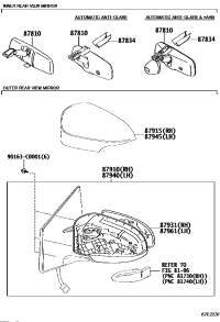 8791002E40-MIRROR ASSY, OUTER REAR VIEW, RH