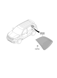 87820Q2000-GLASS & MOULDING ASSY-QTR/ FIX