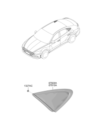 87820L4000-GLASS & MOULDING ASSY-QTR/ FIX