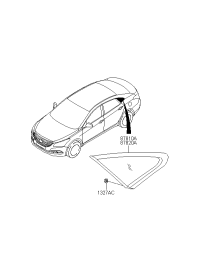 87810B3100-GLASS & MOULDING ASSY-QUARTER