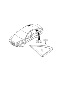 878203L000-GLASS & MOULDING ASSY-QTR/ FIX