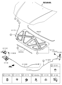811801G000-HANDLE ASSY-HOOD LATCH RELEASE