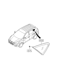 878102Z000-GLASS & MOULDING ASSY-QUARTER