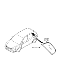 878102F200-GLASS & MOULDING ASSY-QUARTER