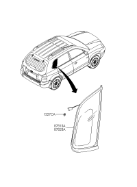 878102E020-GLASS & MOULDING ASSY-QUARTER