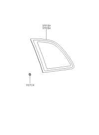 8781017011-GLASS & MOULDING ASSY-QUARTER
