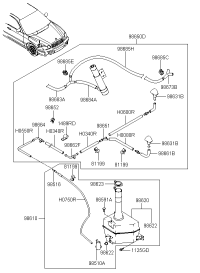 9861039500-RESERVOIR & PUMP ASSY-WASHER