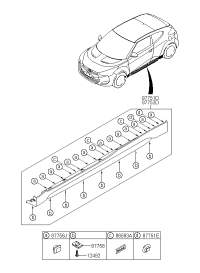 877582V000-CLIP-SIDE SILL MOULDING MTG