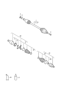 L3QD407271A-Swing shaft with cv joint