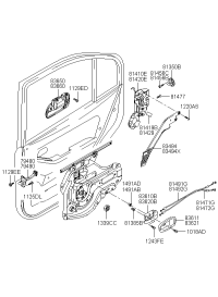 836102D000XU-HDL ASSY-RR DR I/S,LH