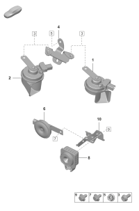 992951212A-HORN TRUMPET 12V 400/500HZ VW