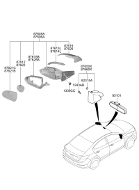 87620F0520-MIRROR-RRVIEW O/S RH
