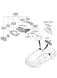 87621F0000-G/HOLDER ASSY-O/S RR VIEW,RH