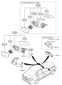 876100Q500-MIRROR ASSY-OUTSIDE RR VIEW,LH