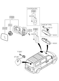 876224H000-ACTUATOR ASSY-O/S MIR,RH