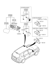 876213J310-MIRROR&HOLDER ASSY-O/S RR RH