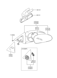 8761009BB0-MIRROR ASSY-OUTSIDE RR VIEW,LH