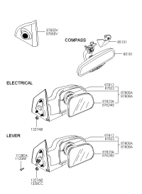 876112E220-MIRROR&HOLDER ASSY-O/S RR LH