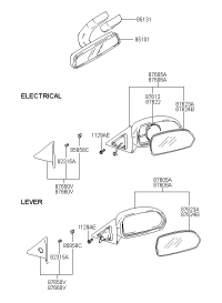 876102D110-MIRROR ASSY-OUTSIDE RR VIEW,LH