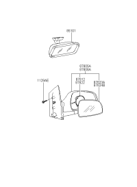 8510134000-MIRROR ASSY-RR VIEW INSIDE