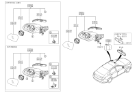 87610C3000-MIRROR ASSY-OUTSIDE RR VIEW,LH