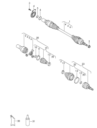 7E0407271P-Shaft-swing with cv joint: