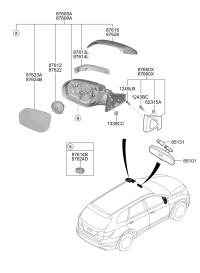 87620B8004-MIRROR-RRVIEW O/S RH