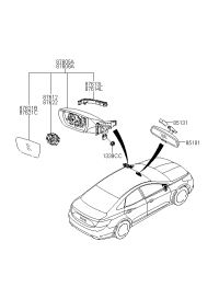 876103V140-MIRROR ASSY-OUTSIDE RR VIEW,LH