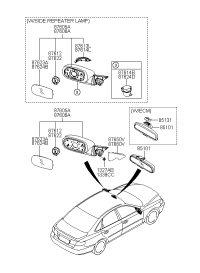 876213L302-MIRROR&HOLDER ASSY-O/S RR RH