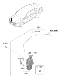 98610Q3000-RESERVOIR & PUMP ASSY-WASHER